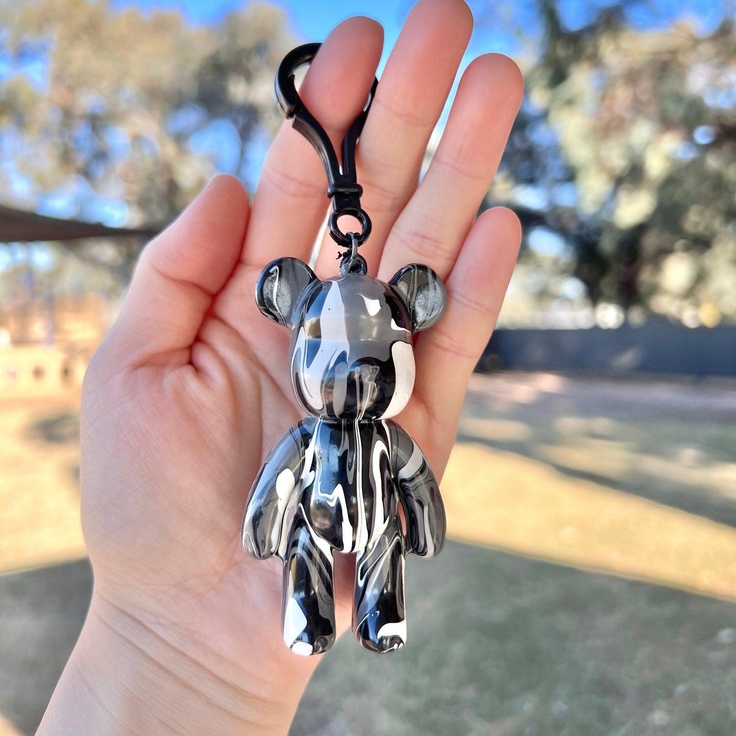 Mermaid Land Official Black, Grey, and White DIY Fluid Bear Keychain Kit