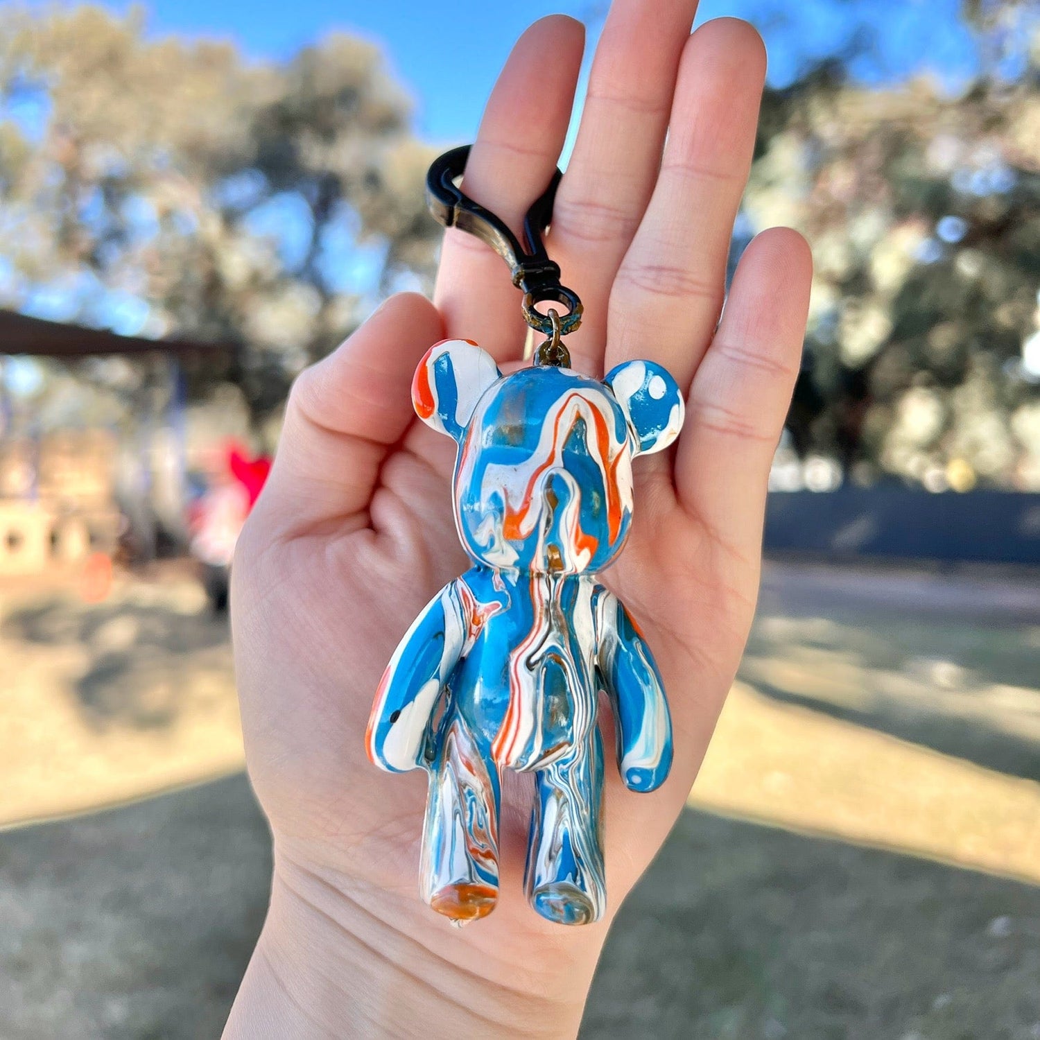 Mermaid Land Official Blue, Orange, and White DIY Fluid Bear Keychain Kit