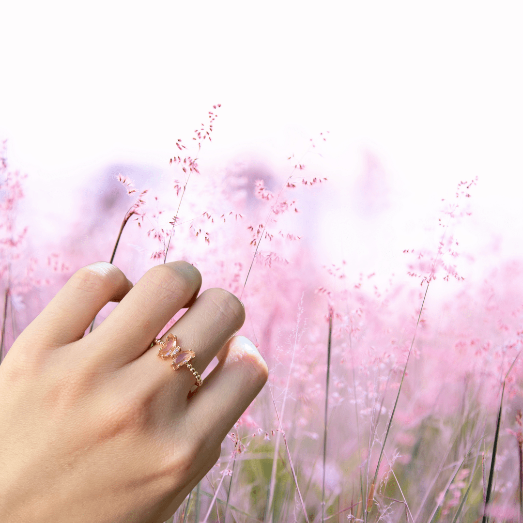 Mermaid Land Official Pink Butterfly Ring