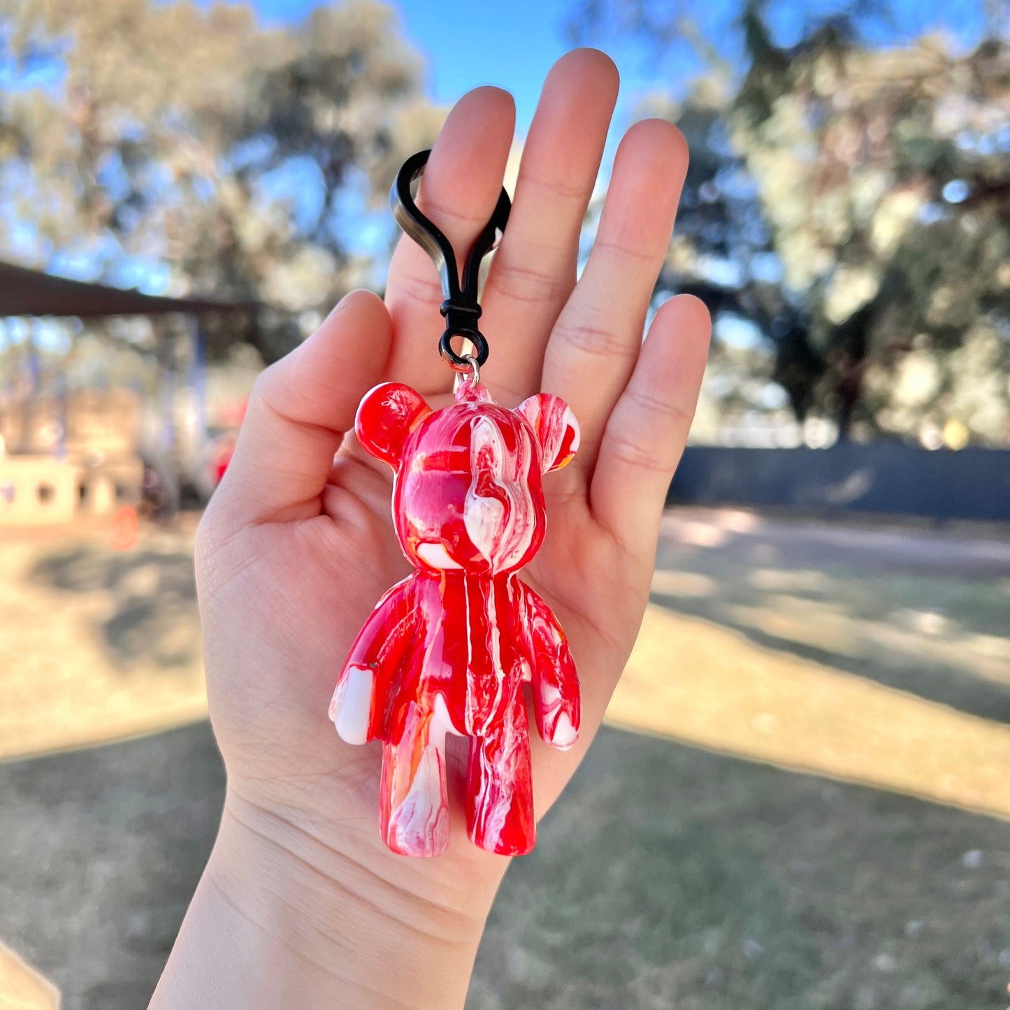 Mermaid Land Official Red, Orange, and White DIY Fluid Bear Keychain Kit