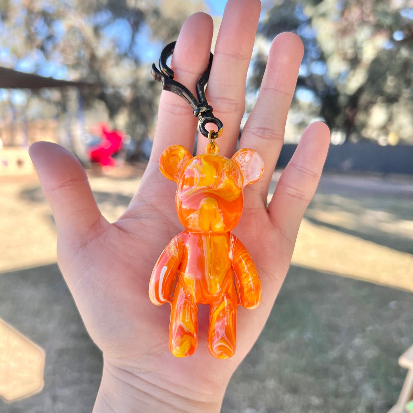 Mermaid Land Official Yellow, Orange, and White DIY Fluid Bear Keychain Kit